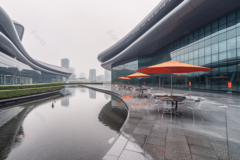 水现代城市都市实拍流线型艺术高楼玻璃幕墙摄影,高清,摄影图,摄影图片,图片大全,摄影图免费下载